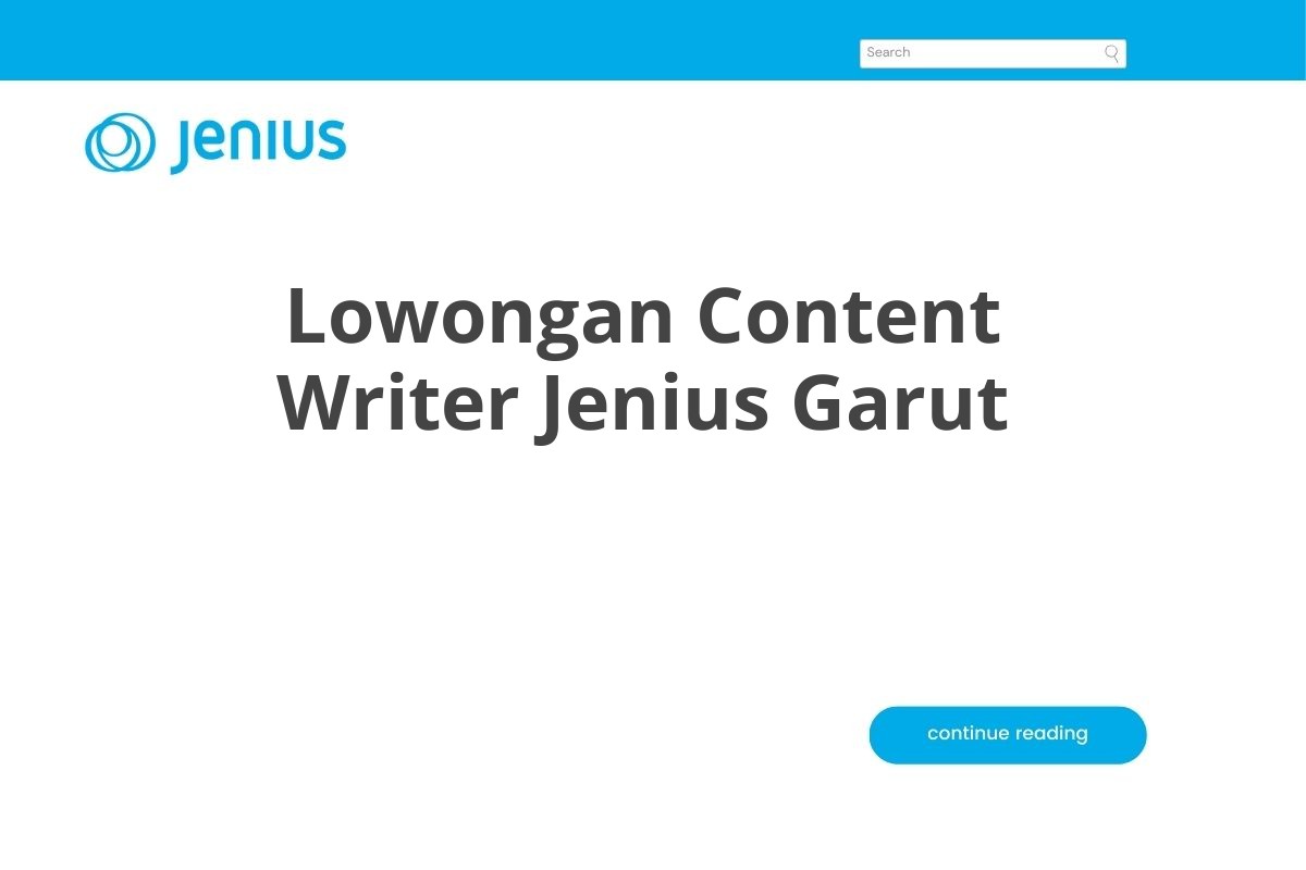 Lowongan Content Writer Jenius Garut