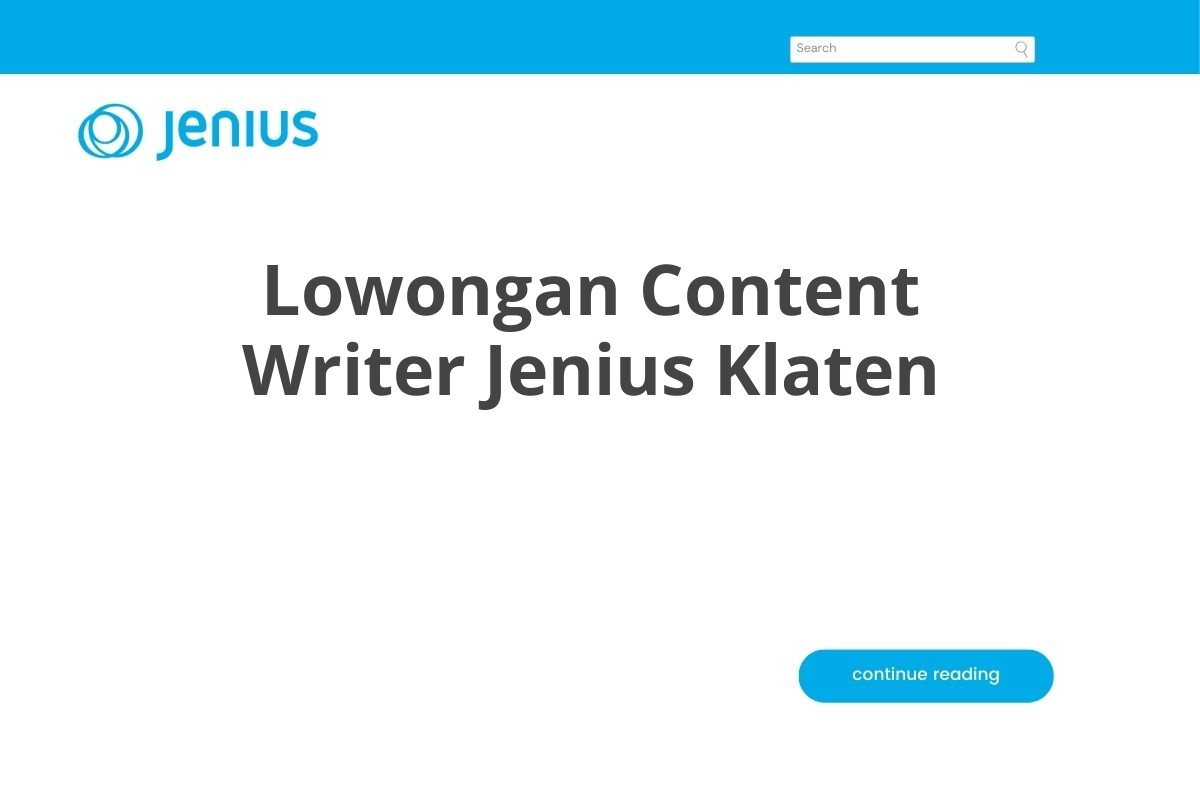 Lowongan Content Writer Jenius Klaten