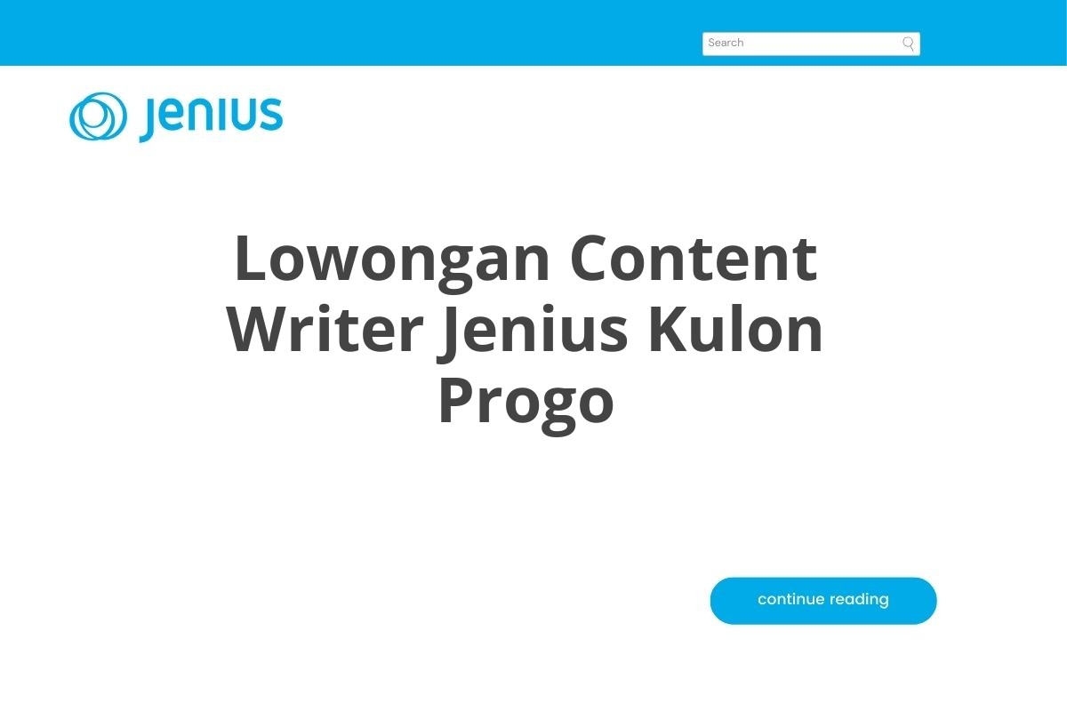 Lowongan Content Writer Jenius Kulon Progo