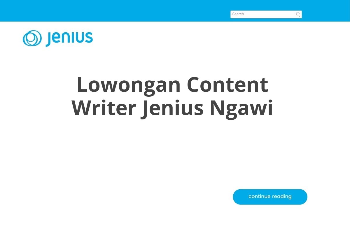 Lowongan Content Writer Jenius Ngawi